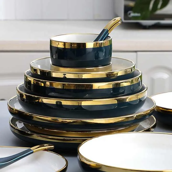مجموعة عشاء الأوروبي بالجملة أطباق سيراميك أواني الطعام European dinner set wholesale ceramic plates dinnerware