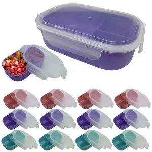 12 Pk Meal Prep Containers Airtight Locking Lids 34oz 3 Compartment Food Storage