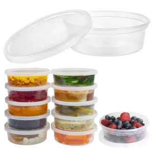 24 Ct Deli Containers w/ Lids 8oz Leakproof Plastic Meal Prep Clear Food Storage