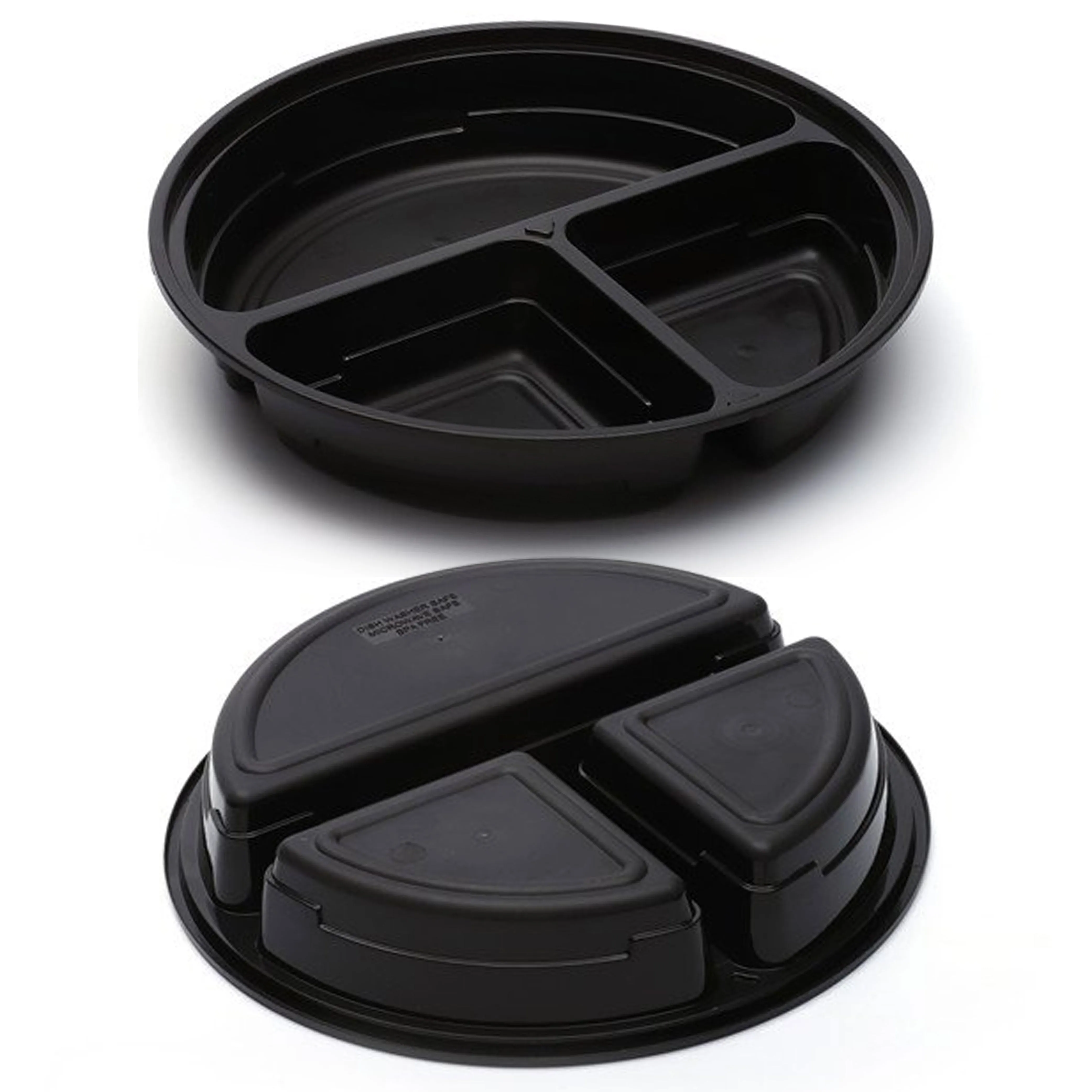 24 Lot 3 Compartment Food Storage Containers Divided Plates Lids Meal Prep 36oz