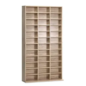 528 DVD / 1116 CD Oak Storage Media Rack Shelf
