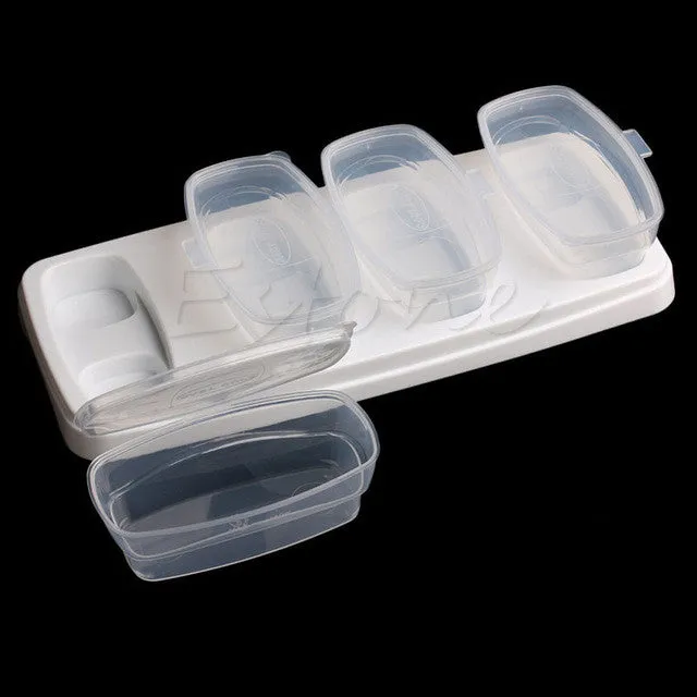 8 Piece Baby Block Set Baby Food Containers Sprout Cups Reusable Stackable Storage Cups with Tray A20071