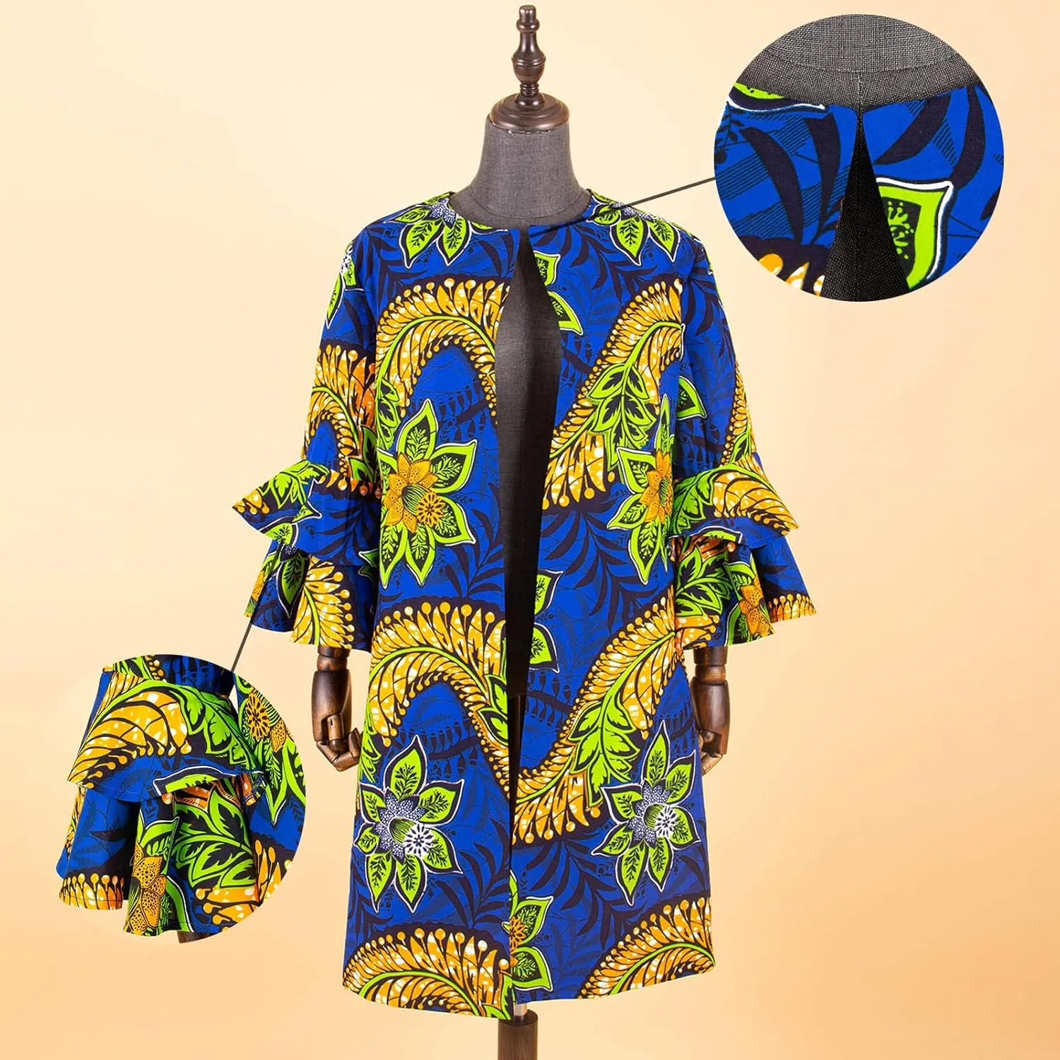 African Women Coat Ankara Print Long Jacket Tops Wax Dashiki Clothes