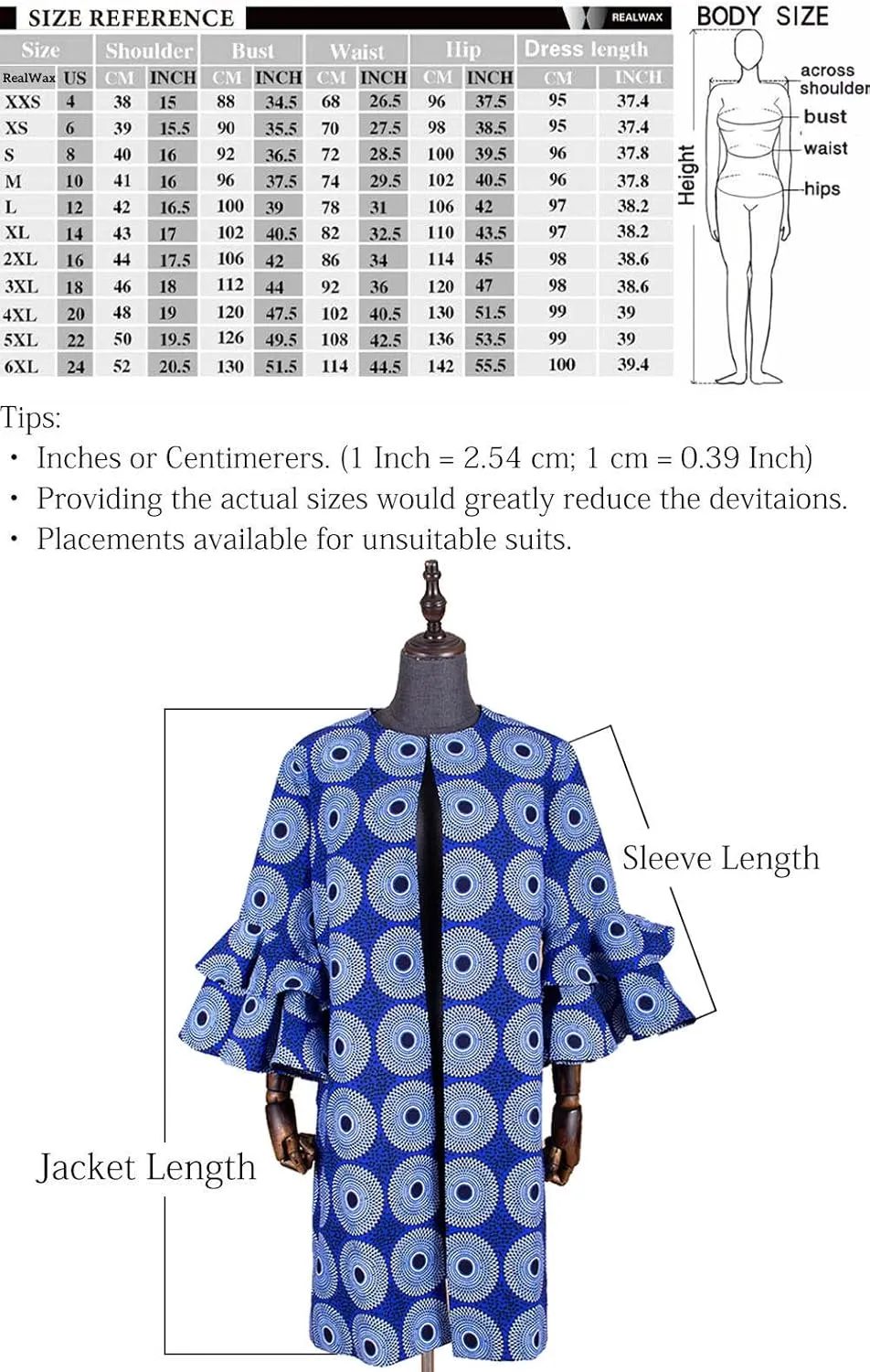 African Women Coat Ankara Print Long Jacket Tops Wax Dashiki Clothes