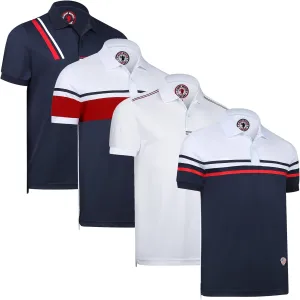 Albert Morris Mens Striped Short Sleeve Polo Shirts 4 Pack