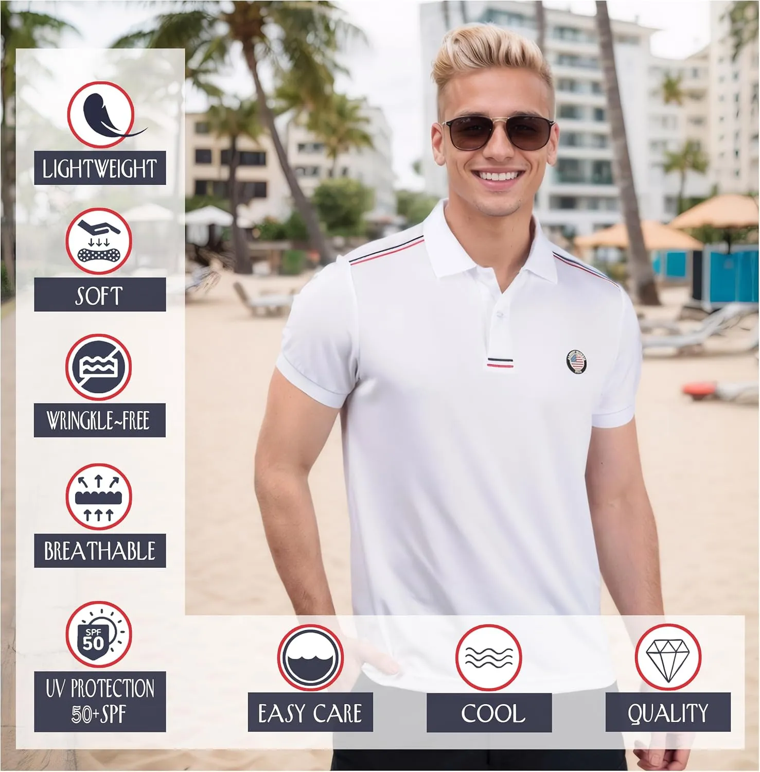 Albert Morris Mens Striped Short Sleeve Polo Shirts 4 Pack