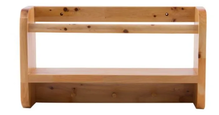ALFI brand AB5508 18" Wall Mounted Wooden Shelf & Hooks Bathroom Accessory