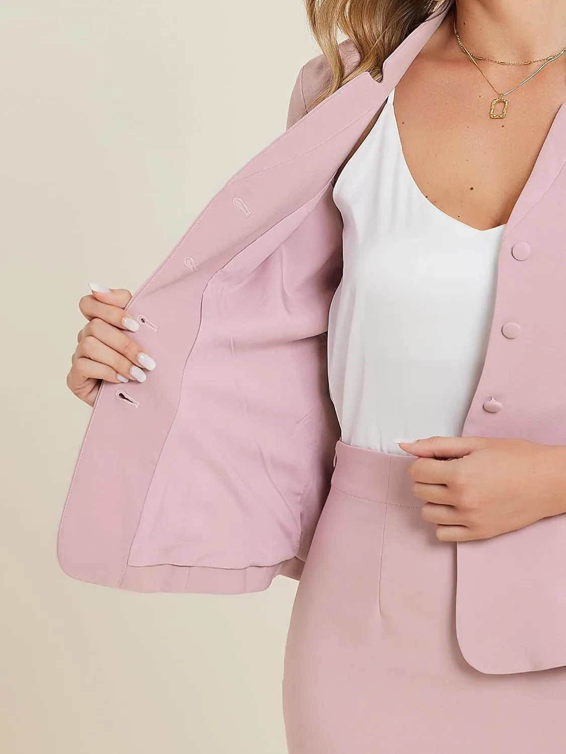Allegra K 2 Piece Suit Skirt Set for Women's Notched Collar Casual Business Skirt Suit Set and Blazer Pencil Skirts