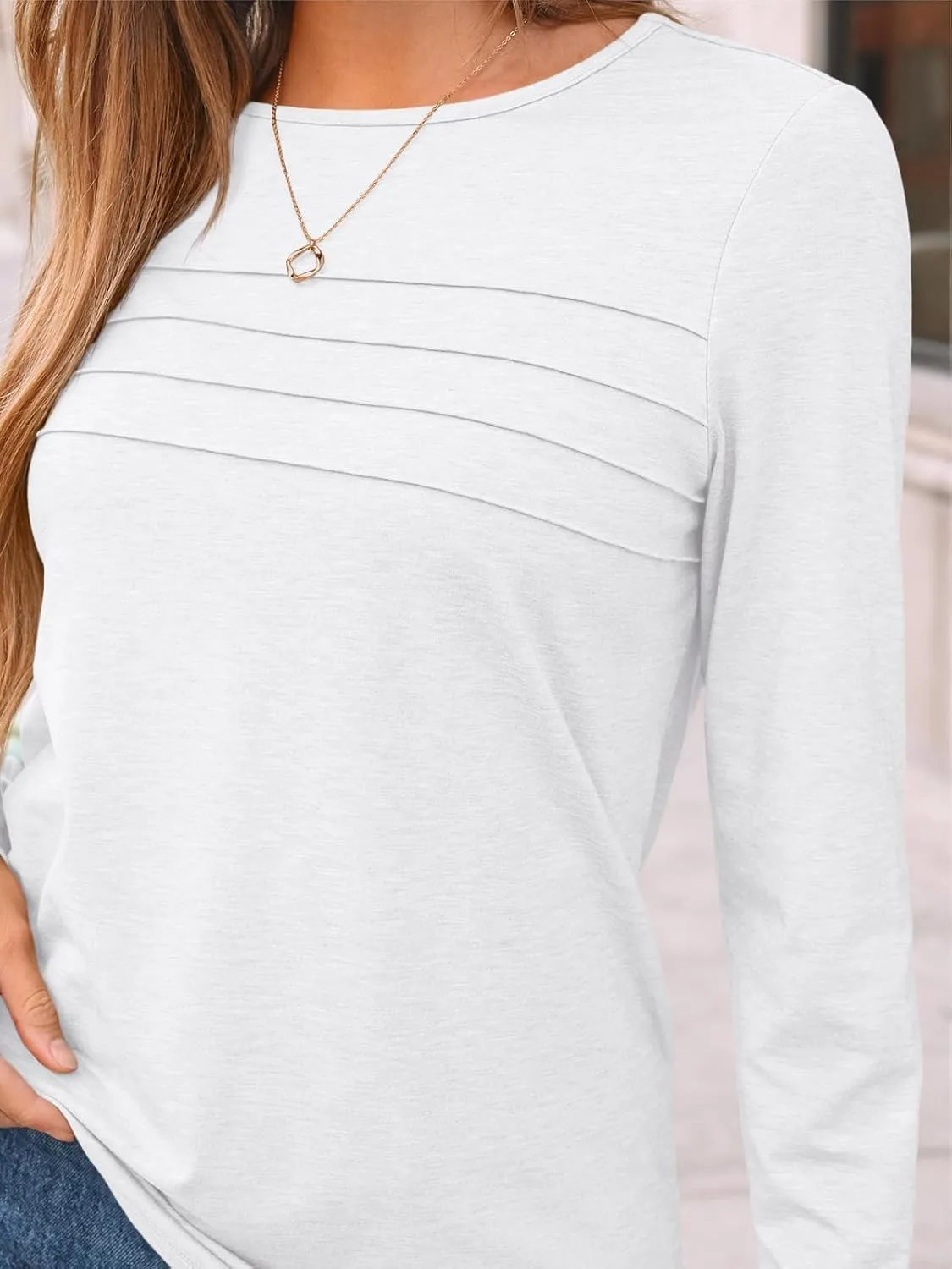 AUTOMET Long Sleeve Shirts for Women Pleated Dressy Casual Business Blouses Trendy Fashion Tunic Basic Tops