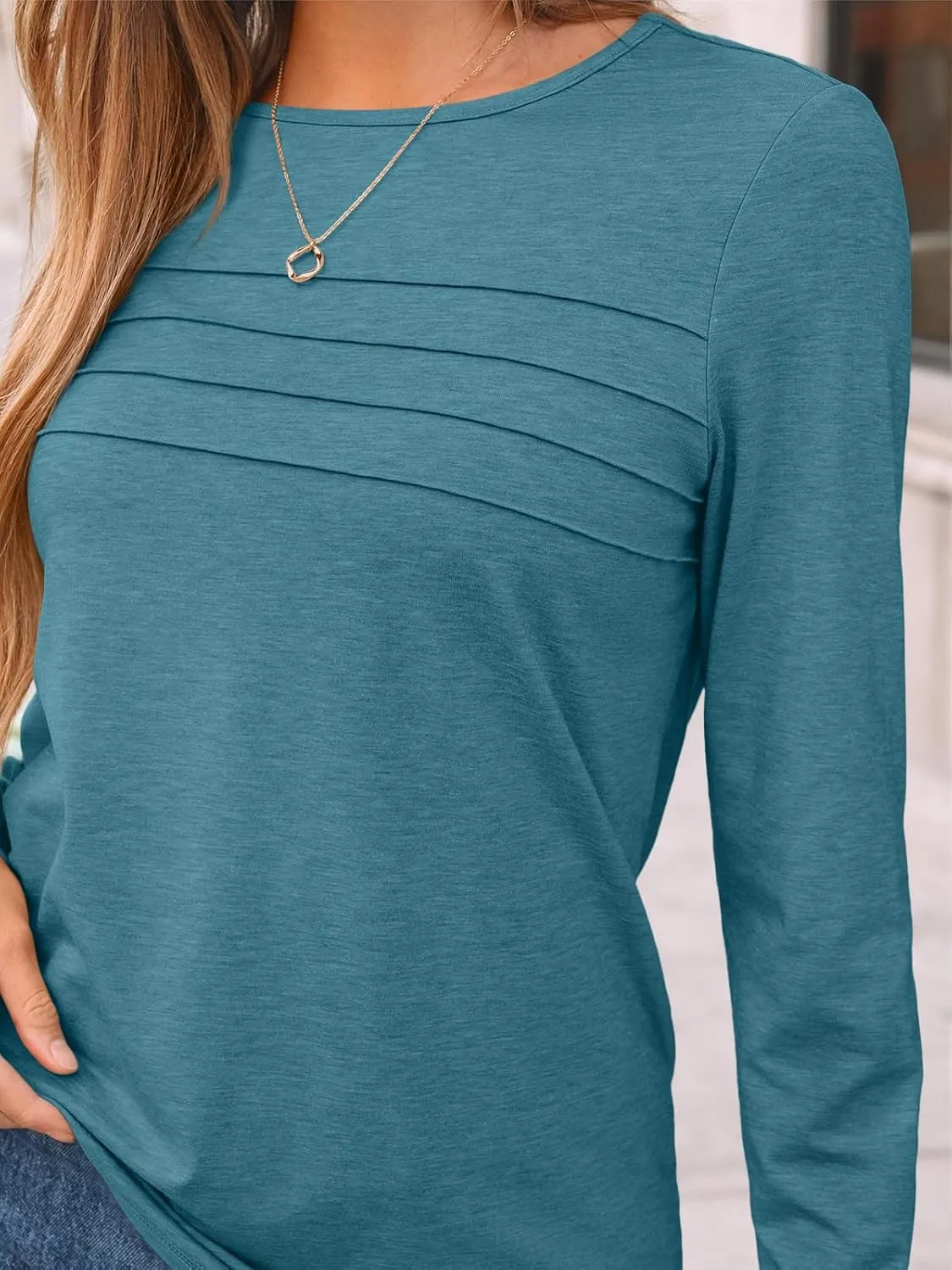 AUTOMET Long Sleeve Shirts for Women Pleated Dressy Casual Business Blouses Trendy Fashion Tunic Basic Tops