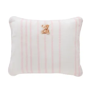 Baby Pillow | Stripe Teddy Filled Throw | Pink | Kipp Baby | SS25