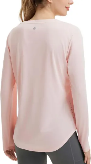 baleaf Long Sleeve Workout Tops for Women Sun Protection Shirts Running Athletic Lightweight UPF50  Quick Dry