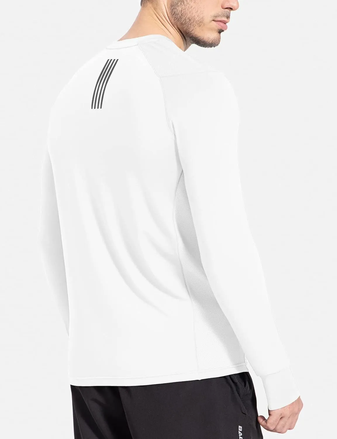 baleaf Men's Long Sleeve Running Shirts with Thumbholes Quick Dry Athletic Shirt Workout Training Top