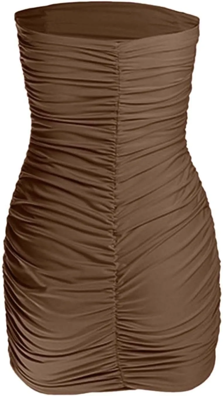 Beach Dresses for Women,2025 Summer Strapless Homecoming Sundress Satin a Line Short Prom Dresses with Pockets