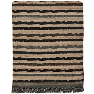 Bedcover<br />Ocean Stripe Charcoal<br />Wool & Tussar Silk