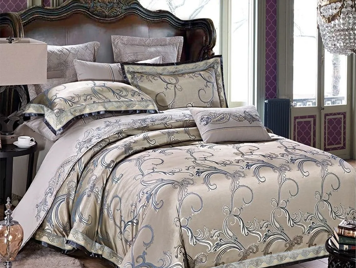 Beige Baroque Bedding Set
