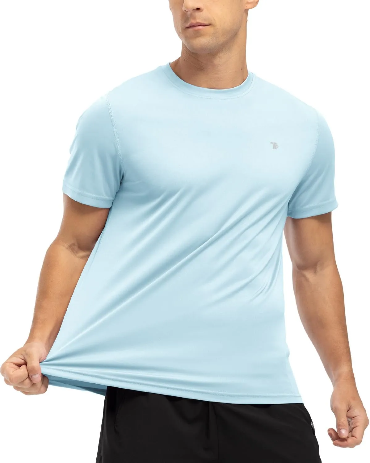 BGOWATU Men's UPF 50  Short Sleeve Swim Shirts Quick Dry Sun Protection Rash Guard Fishing Athletic T-Shirt