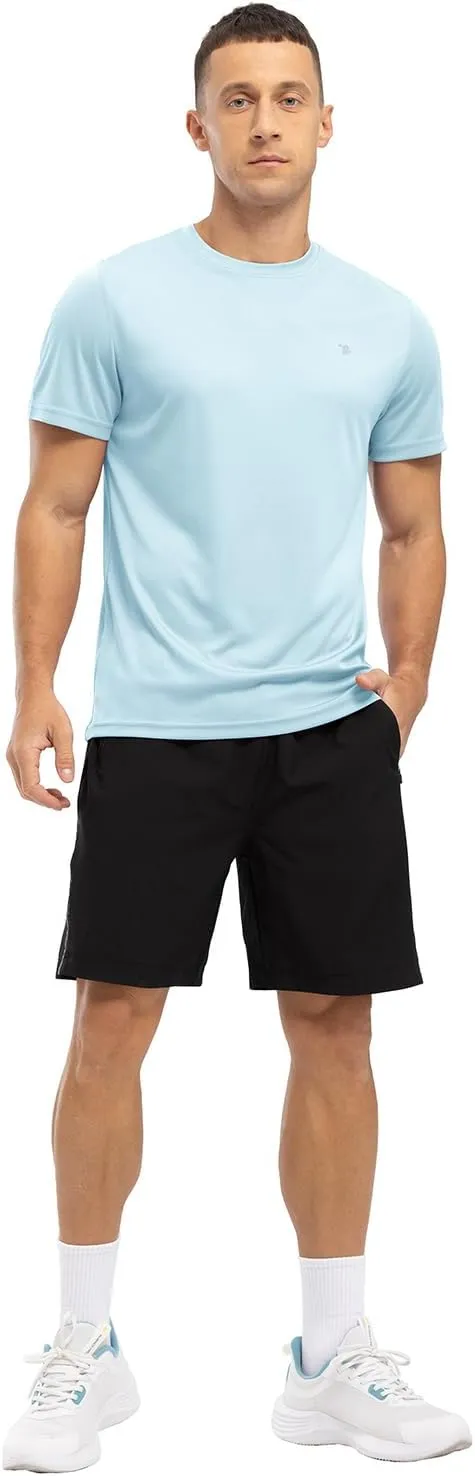 BGOWATU Men's UPF 50  Short Sleeve Swim Shirts Quick Dry Sun Protection Rash Guard Fishing Athletic T-Shirt