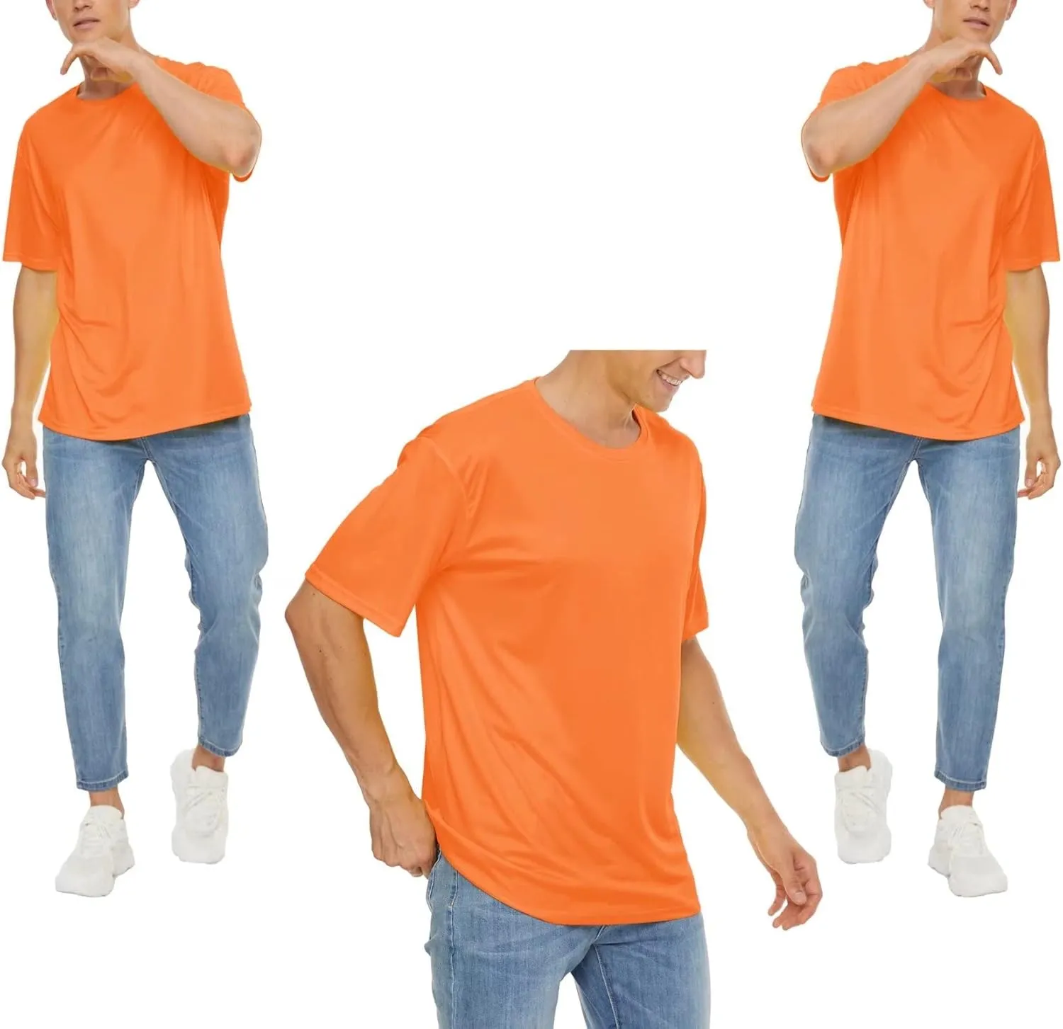 BIYLACLESEN Men's Sun Protection Short Sleeve T-Shirt UPF 50  Breathable Quick-Dry Performance Shirts Athletic Runing Top