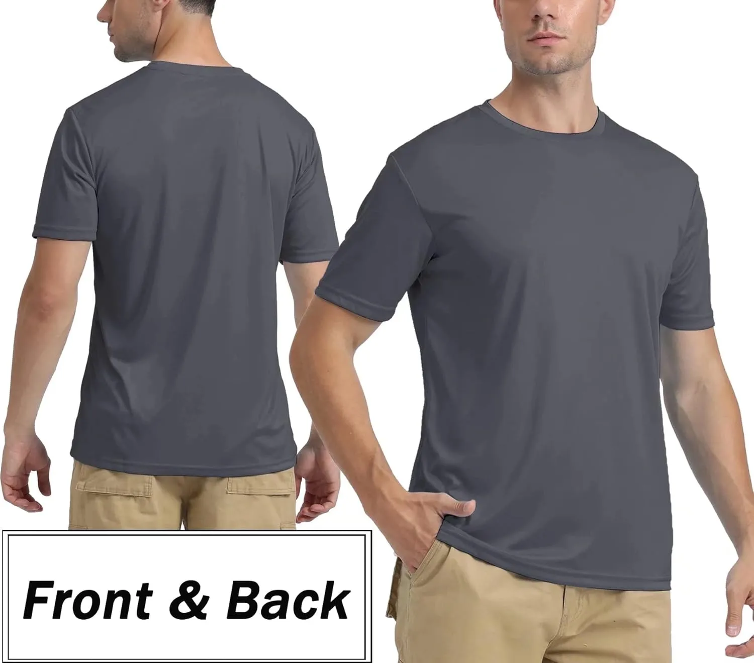BIYLACLESEN Men's Sun Protection Short Sleeve T-Shirt UPF 50  Breathable Quick-Dry Performance Shirts Athletic Runing Top