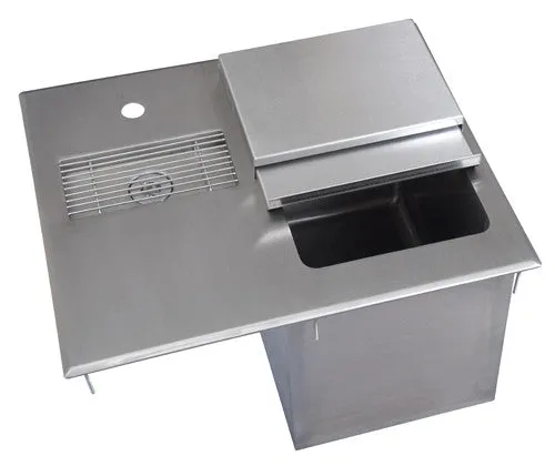 BK Resources BK-DIWSBL-2118G 21"W x18"D x 13"H Drop-In Ice Bin with Water Station