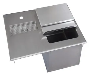 BK Resources BK-DIWSBL-2118G 21"W x18"D x 13"H Drop-In Ice Bin with Water Station