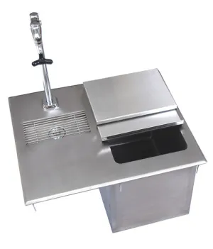 BK Resources BK-DIWSBL-2118G-P-G  21"W x18"D x 13"H Drop-In Ice Bin with Water Station