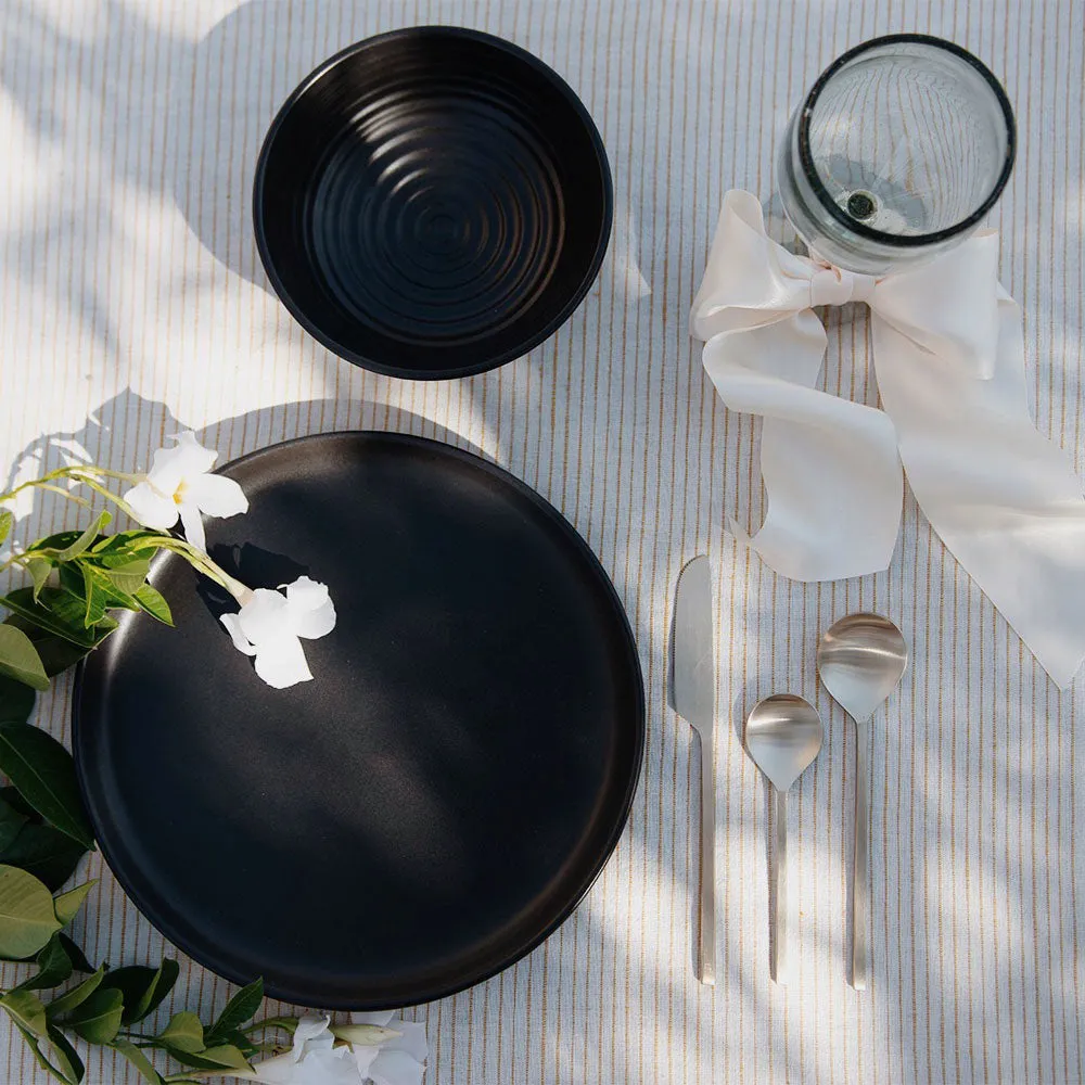 Black Ceramic Dinner Plate