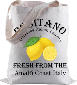 BLUPARK Italian Islands Tote Bag Positano Delicious Italian Lemons Fresh Shopping Bag Southern Italy Travel Gift