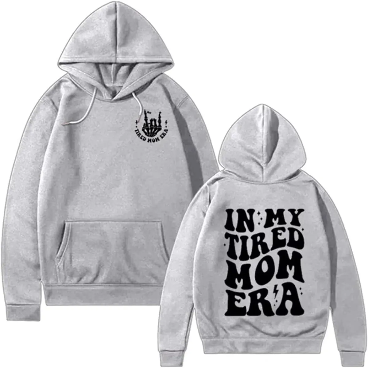 BOYRMSLGY Mama Hoodies for Women In My Tired Mom Era Sweatshirt Funny Mom Shirts Gift for Mother Casual Long Sleeve Tops