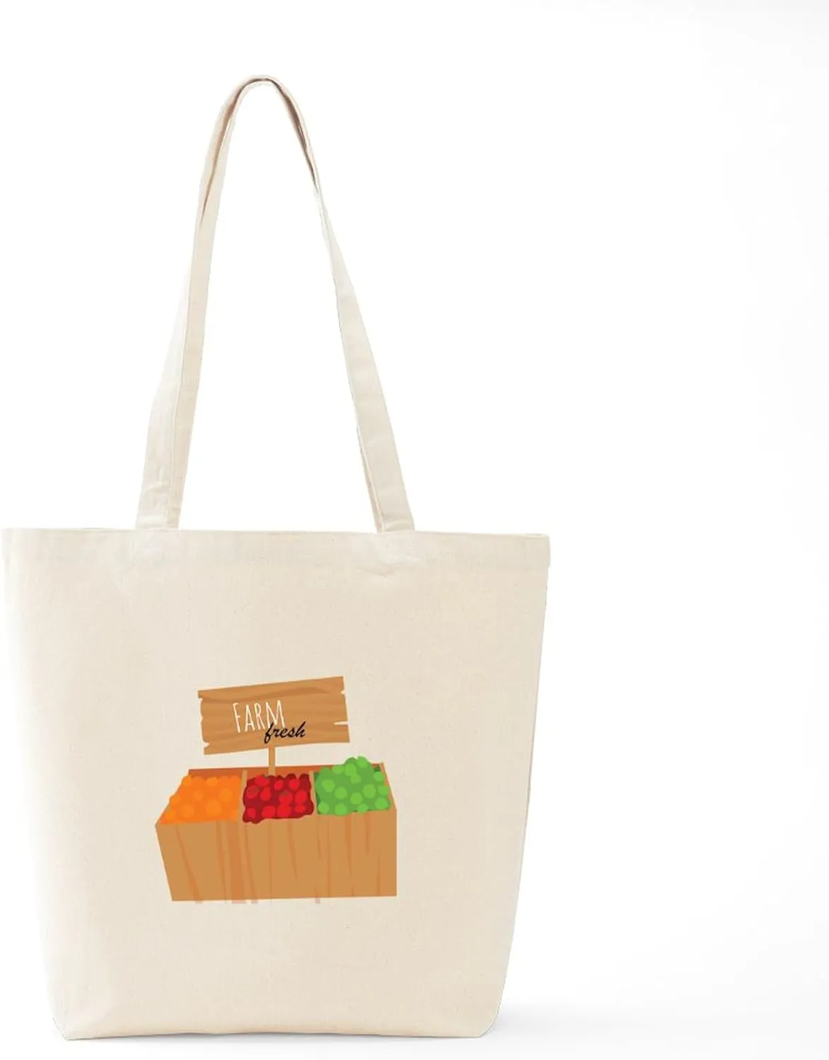 CafePress Farm Fresh Tote Bag Natural Canvas Tote Bag, Reusable Shopping Bag