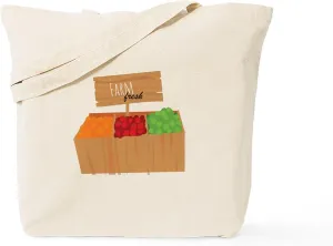 CafePress Farm Fresh Tote Bag Natural Canvas Tote Bag, Reusable Shopping Bag