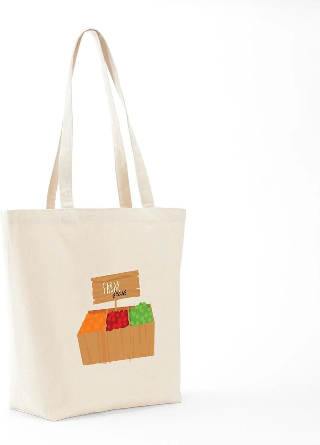 CafePress Farm Fresh Tote Bag Natural Canvas Tote Bag, Reusable Shopping Bag