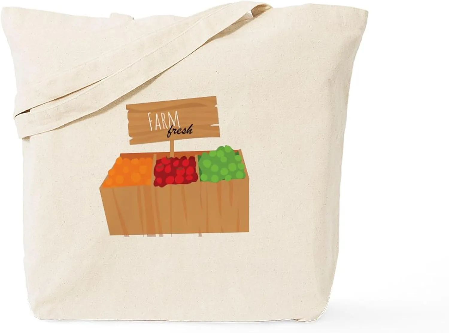 CafePress Farm Fresh Tote Bag Natural Canvas Tote Bag, Reusable Shopping Bag