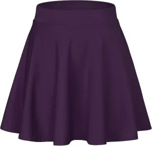 Century Star Women's Stretchy Flared Pleated Skater Skirt Tennis School Uniforms A Line Mini Short Skirt