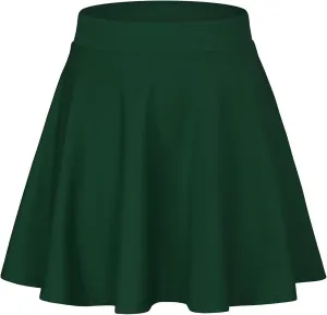 Century Star Women's Stretchy Flared Pleated Skater Skirt Tennis School Uniforms A Line Mini Short Skirt