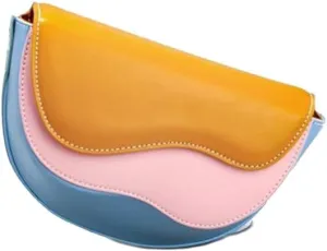 chic contrast color crossbody saddle bag