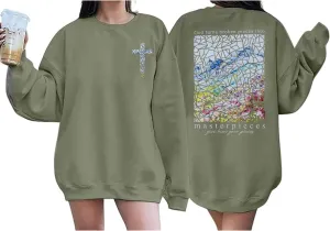 Christian Sweatshirt Women Loose Oversized Bible Verse Pullover Tops Faith Sayings Inspirational Graphic Sweatshirts