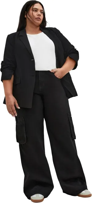 City Chic Women's Clarence Cargo Black Pant