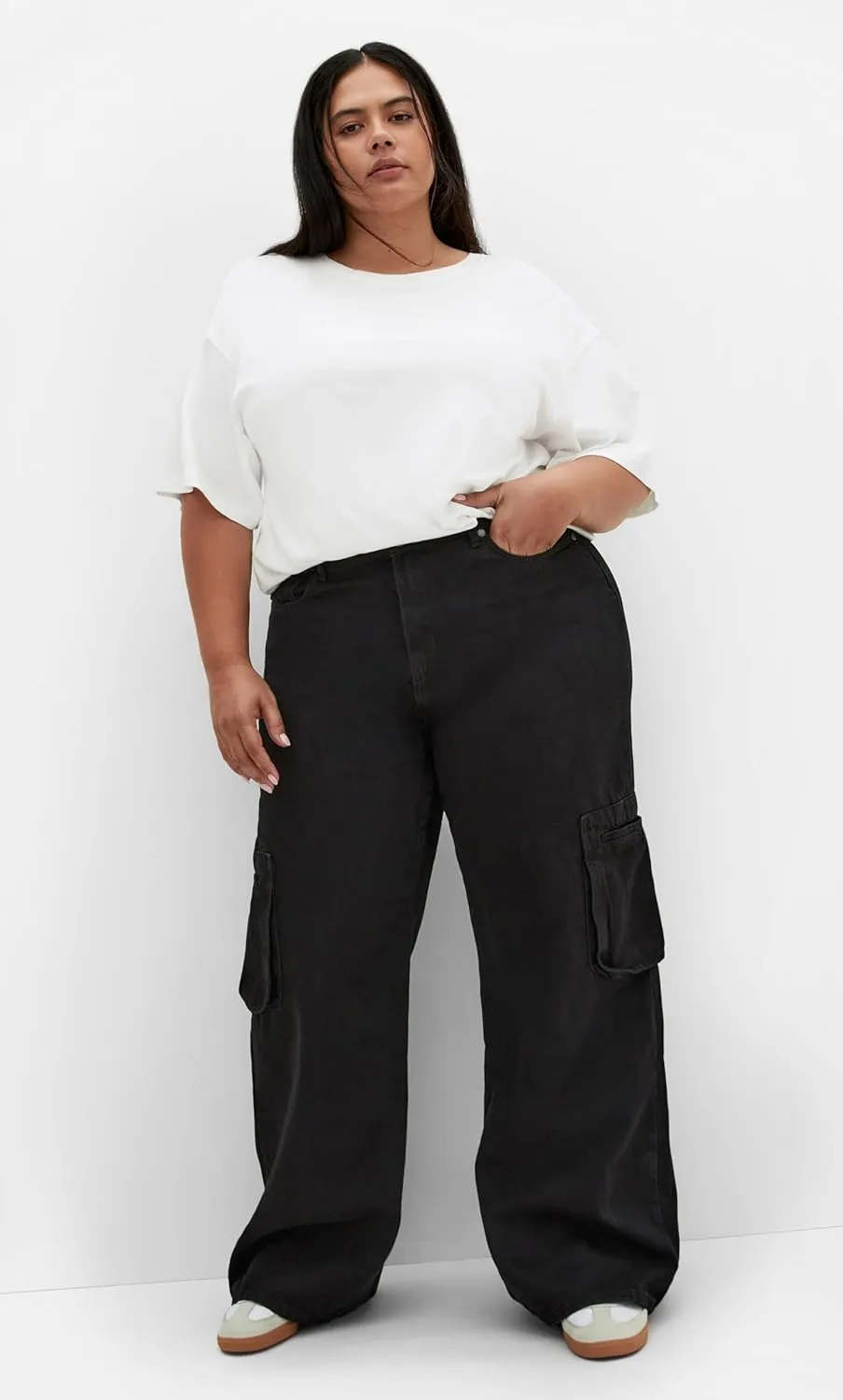 City Chic Women's Clarence Cargo Black Pant