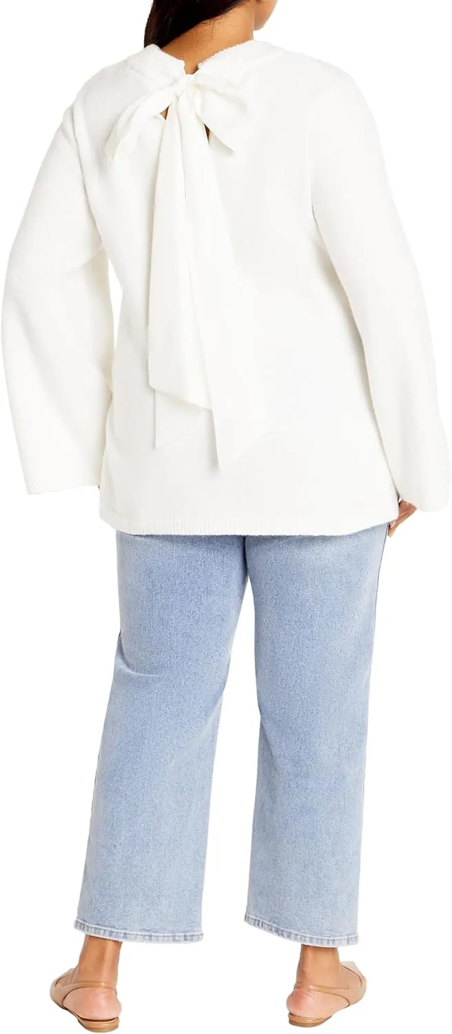 City Chic Women's Plus Size Bow Back Jumper
