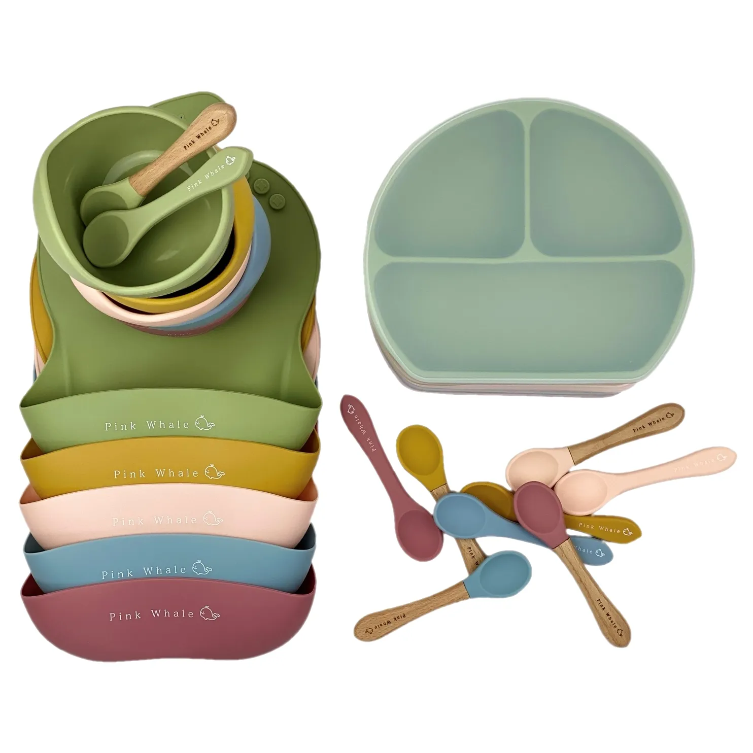 CLEARANCE SALE Silicone Dinnerware set (Baby Pink)
