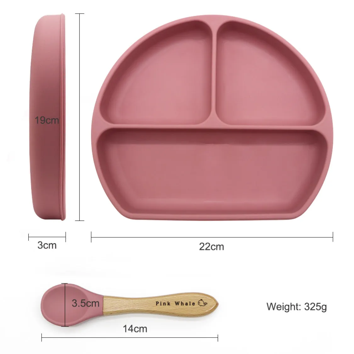 CLEARANCE SALE Silicone Dinnerware set (Baby Pink)