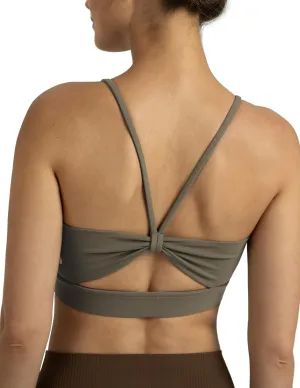 Colorfulkoala Women's Dreamlux Bowknot Strappy Sports Bras Light Impact Workout Yoga Tops