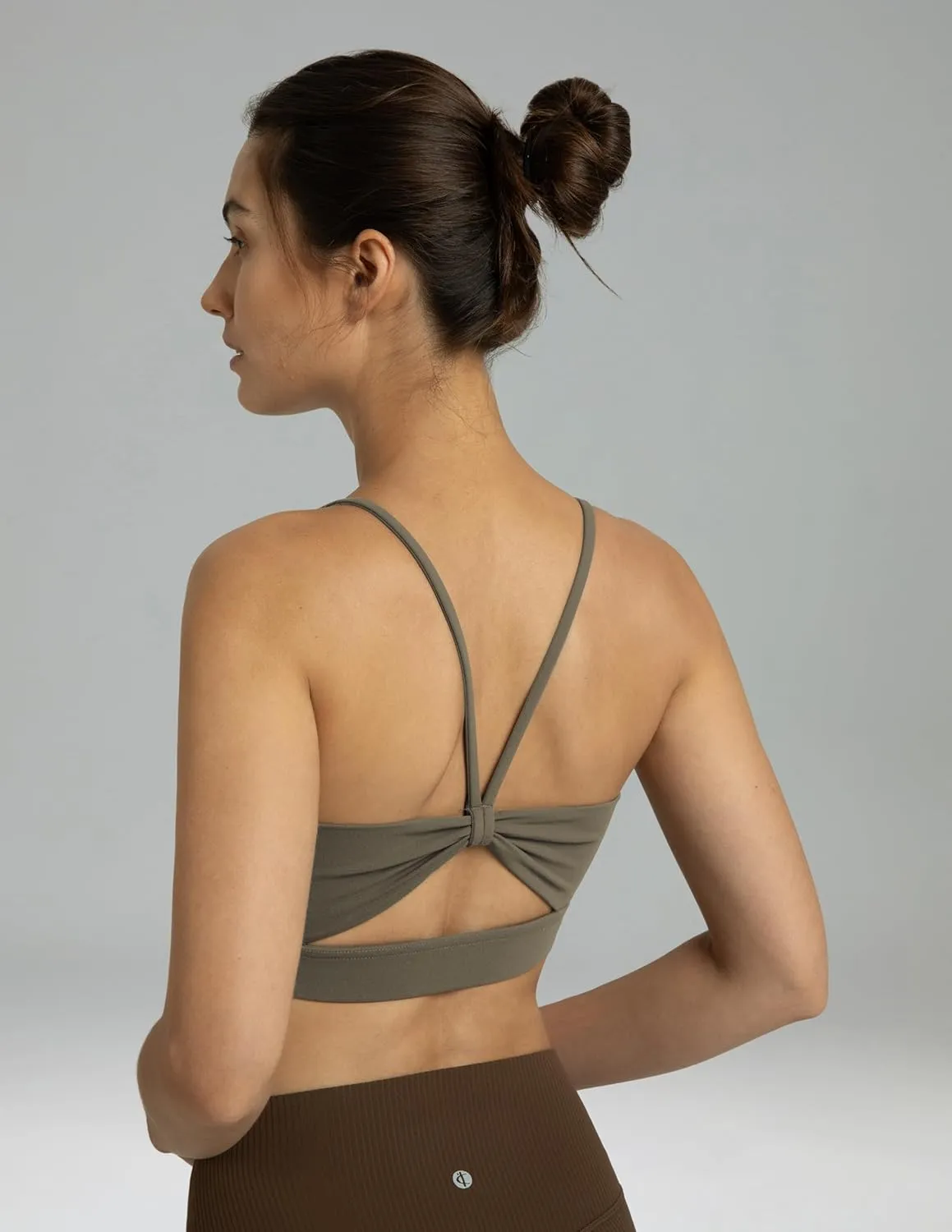 Colorfulkoala Women's Dreamlux Bowknot Strappy Sports Bras Light Impact Workout Yoga Tops