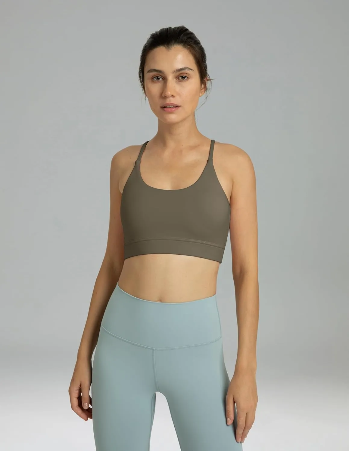 Colorfulkoala Women's Dreamlux Bowknot Strappy Sports Bras Light Impact Workout Yoga Tops