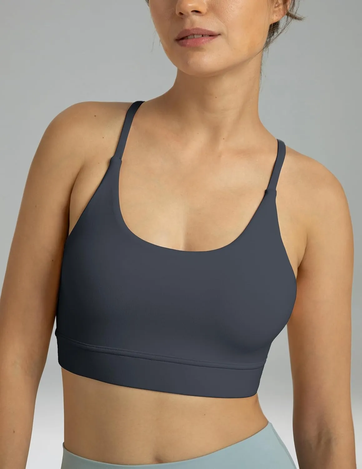 Colorfulkoala Women's Dreamlux Bowknot Strappy Sports Bras Light Impact Workout Yoga Tops