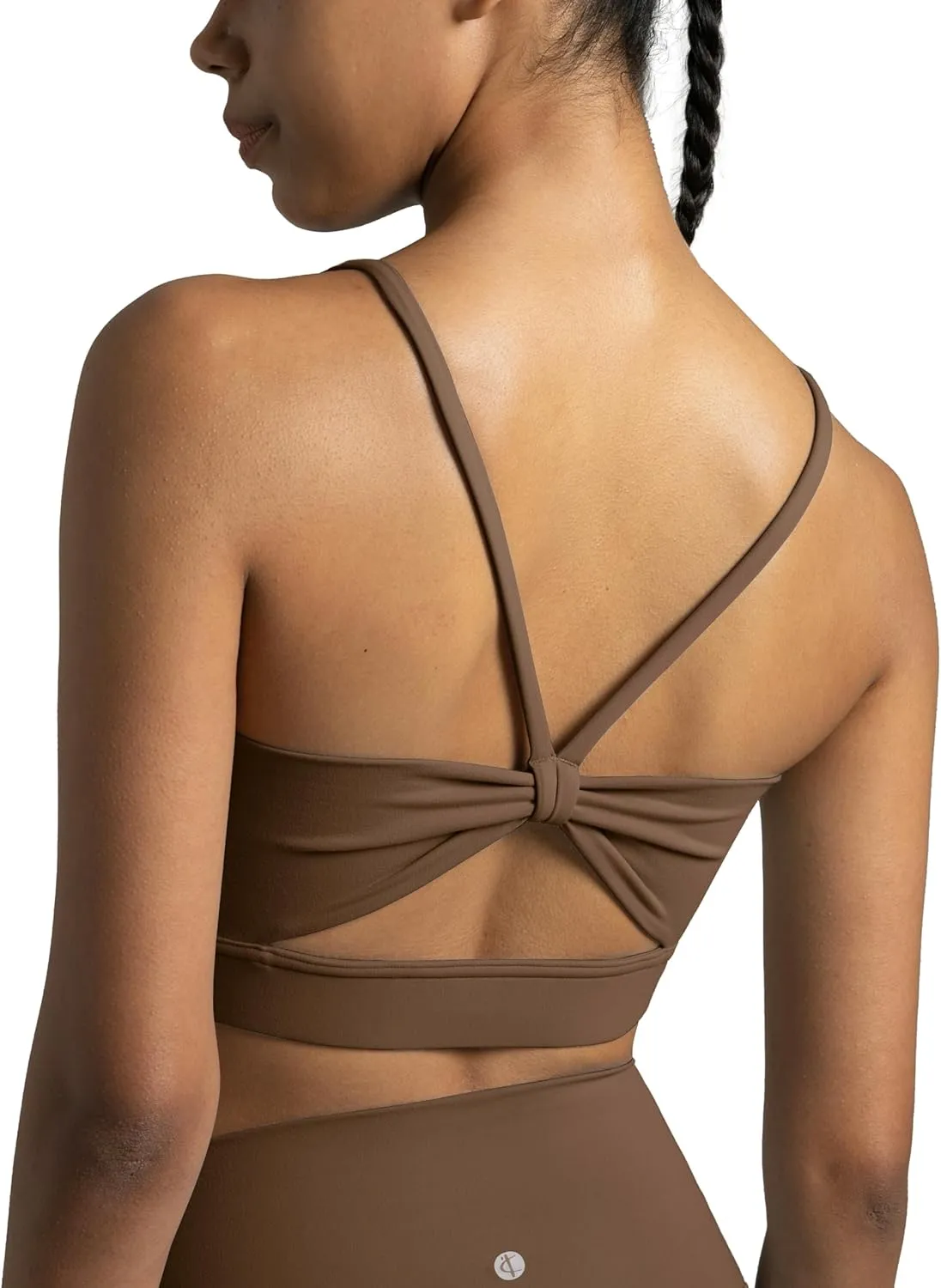 Colorfulkoala Women's Dreamlux Bowknot Strappy Sports Bras Light Impact Workout Yoga Tops