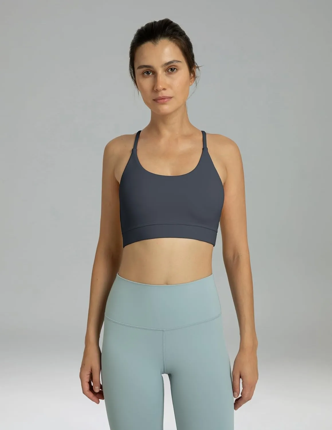 Colorfulkoala Women's Dreamlux Bowknot Strappy Sports Bras Light Impact Workout Yoga Tops