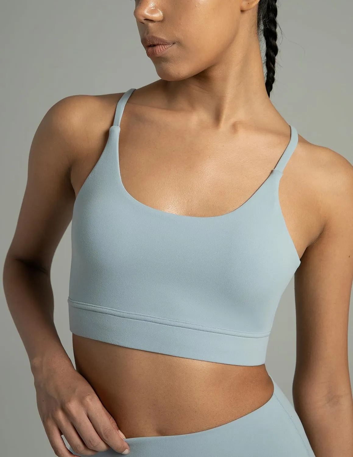 Colorfulkoala Women's Dreamlux Bowknot Strappy Sports Bras Light Impact Workout Yoga Tops